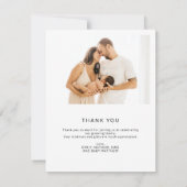 Modern Beige Multi 3 foto Baby shower Dank u (Achterkant)