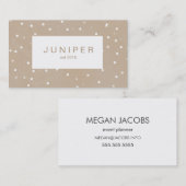Modern Beige Natural Polka Dots Visitekaartje (Voorkant / Achterkant)