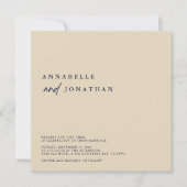 Modern Beige Navy Blue Contemmodern Weddenschap Kaart (Voorkant)