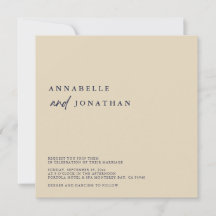 Modern Beige Navy Blue Contemmodern Weddenschap