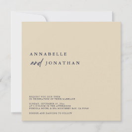 Modern Beige Navy Blue Contemmodern Weddenschap Kaart