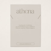 Modern Beige Necklace Jewelry Display Card Visitekaartje (Voorkant)