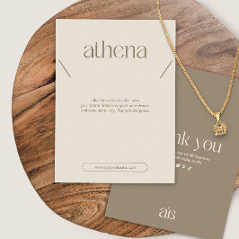 Modern Beige Necklace Jewelry Display Card Visitekaartje
