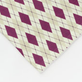 Modern Beige Paarse Argyle Fleece Deken (Hoek)