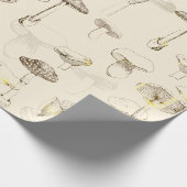 Modern beige paddenstoelenpatroon cadeaupapier (Hoek)