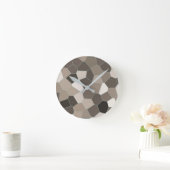 Modern Beige Pattern Ronde Klok (Huis)