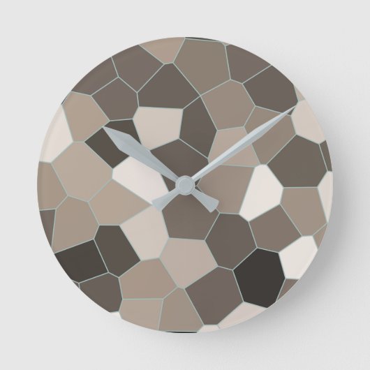 Modern Beige Pattern Ronde Klok (Voorkant)