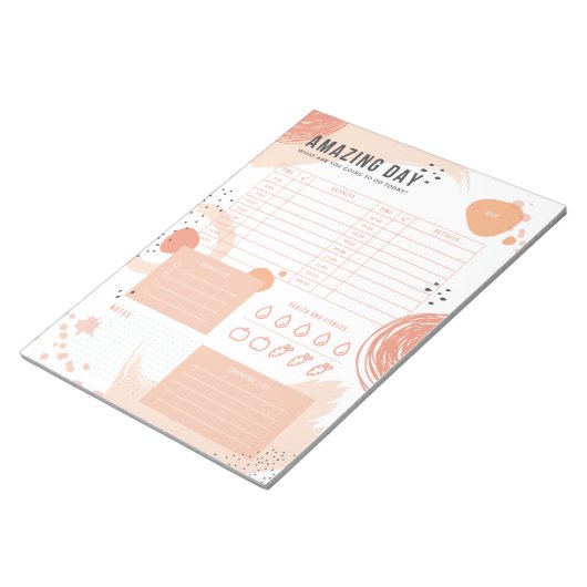 Modern Beige-Peach Daily Planner Notitieblok (Schuin)