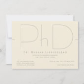 Modern Beige PhD Afstuderen Uitnodiging (Voorkant)