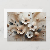 Modern Beige-Pink 2 bloemen Briefkaart (Voorkant / Achterkant)