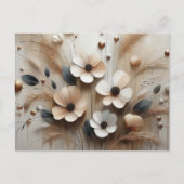 Modern Beige-Pink 2 bloemen Briefkaart (Voorkant)