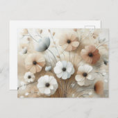 Modern Beige-Pink 3 bloemen Briefkaart (Voorkant / Achterkant)