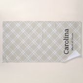 Modern Beige Plaid bruidsmeisje Strandlaken (Voorkant)