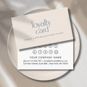Modern Beige Salon 10 Loyalty Card Afsprakenkaartje
