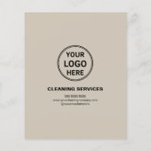 Modern Beige Schoonmaakdiensten Foto Logo QR Flyer (Achterkant)