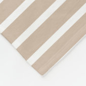 Modern beige tan en wit streeppatroon fleece deken (Hoek)