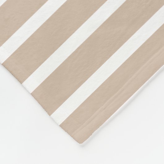 Modern beige tan en wit streeppatroon fleece deken (Hoek)