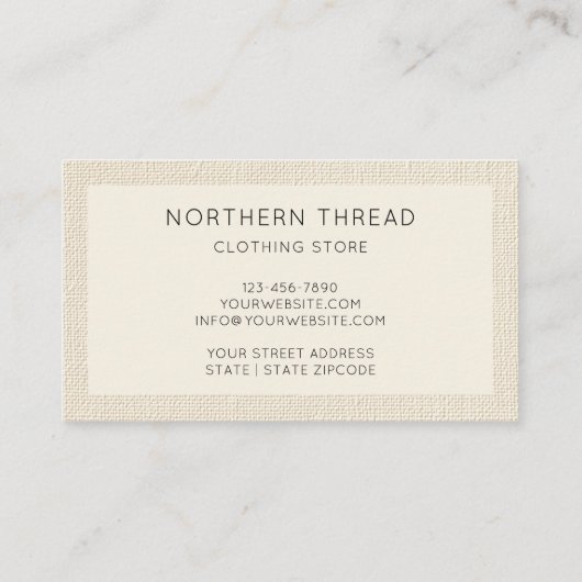 Modern Beige Textured Visitekaartje (Achterkant)