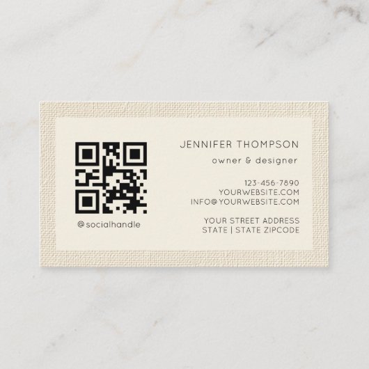 Modern Beige Textured Visitekaartje (Achterkant)