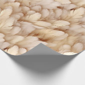 Modern beige veren patroon cadeaupapier (Hoek)