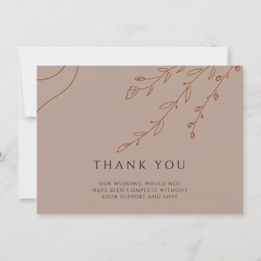 Modern Beige Weddenschap Hartelijk dank. Kaart (Voorkant)