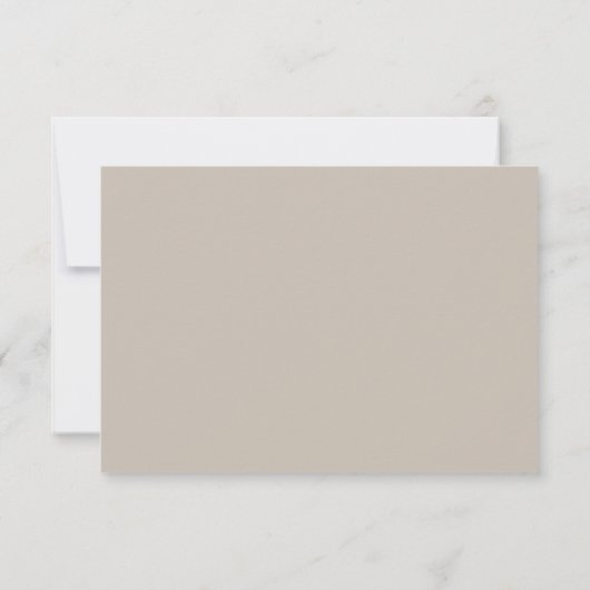 Modern Beige Wedding RSVP Response Kaart (Achterkant)