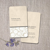 Modern Beige White Lace Pattern Interior Designer Visitekaartje