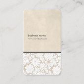 Modern Beige White Lace Pattern Interior Designer Visitekaartje (Voorkant)