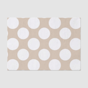Modern Beige White Polka Dots Pattern Tissuepapier