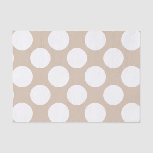 Modern Beige White Polka Dots Pattern Tissuepapier (Voorkant)