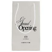 Modern Beige Zakelijk Logo Kalligrafie QR Code Klein Cadeauzakje (Voorkant)