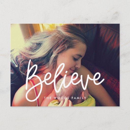 Modern Believe Vakantie foto Briefkaart (Voorkant)