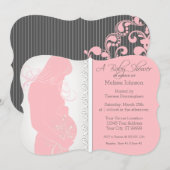 Modern Belly Silhouette Baby shower nodigt uit Kaart (Voorkant / Achterkant)