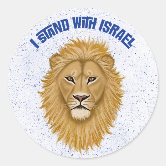 Modern ben ik met Israël. Leeuw van Juda | Wit Ronde Sticker (Voorkant)