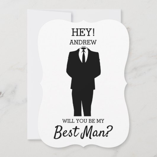 Modern, ben je mijn beste man? Bruiloft Kaart (Voorkant)
