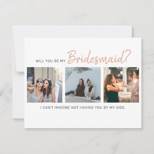 Modern, ben je mijn Bridesmaid? | Fotocollage (Voorkant)