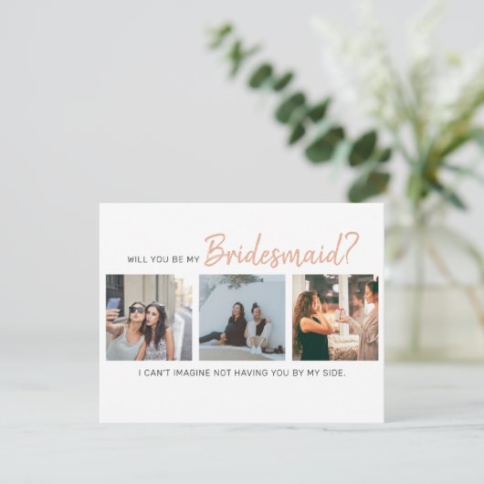 Modern, ben je mijn Bridesmaid? | Fotocollage (Staand voorkant)