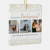Modern, ben je mijn Bridesmaid? | Fotocollage Keramisch Ornament (Rechts)