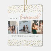 Modern, ben je mijn Bridesmaid? | Fotocollage Keramisch Ornament (Links)