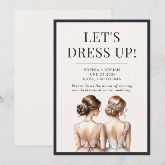 Modern... ben je mijn Bridesmaid Kaart. Kaart (Voorkant / Achterkant)