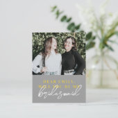 Modern... ben je mijn Bridesmaid Kaart. Uitnodiging Briefkaart (Staand voorkant)