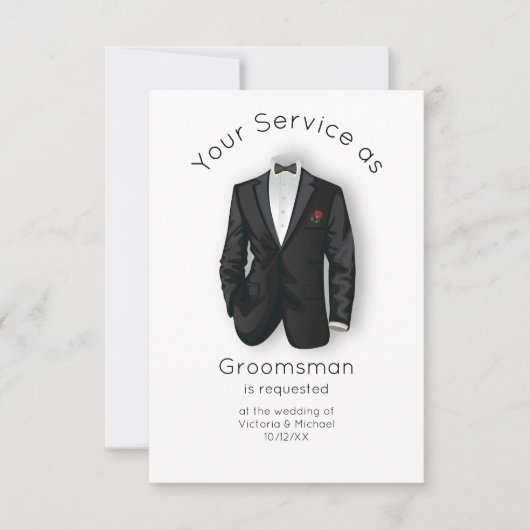 Modern, ben jij mijn Groomsman Tuxedo Kaart (Voorkant)