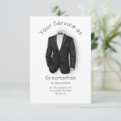Modern, ben jij mijn Groomsman Tuxedo Kaart (Staand voorkant)