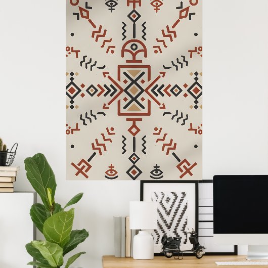 Modern Berber Line Art Wall Decor poster (Thuiskantoor)