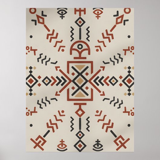 Modern Berber Line Art Wall Decor poster (Voorkant)