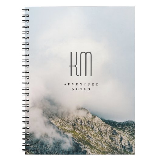 Modern Berg Avontuur Monogram (voor mannen) Notitieboek (Voorkant)