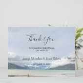 Modern berg zomer strand Dank u kaart (Staand voorkant)