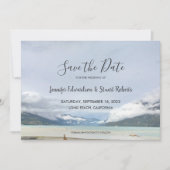 Modern berg zomer strand Save the Date kaart (Voorkant)