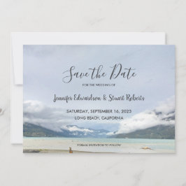 Modern berg zomer strand Save the Date kaart