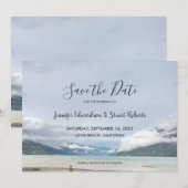Modern berg zomer strand Save the Date kaart (Voorkant / Achterkant)